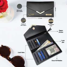 Leather Couple Gifts: Name-Engraved Wallet & Premium Clutch