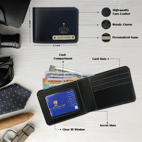 Leather Couple Gifts: Name-Engraved Wallet & Premium Clutch