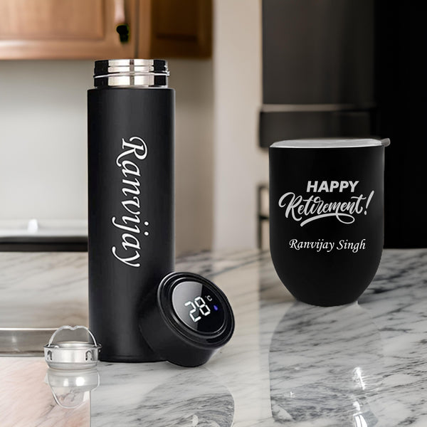 Retirement Gift Set – Black Bottle & Travel Mug