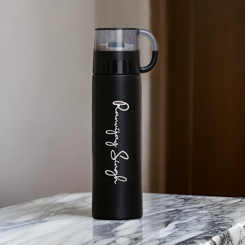 Stainless Steel Flask Bottle with Name Engraved.