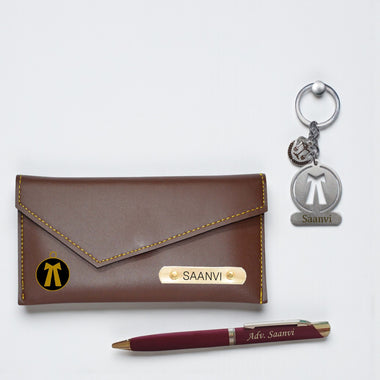 Personalized Advocate Combo-Advocate Key-Chain with Charm, Advocate Pen , and Clutch with Name & Adv. Charm.