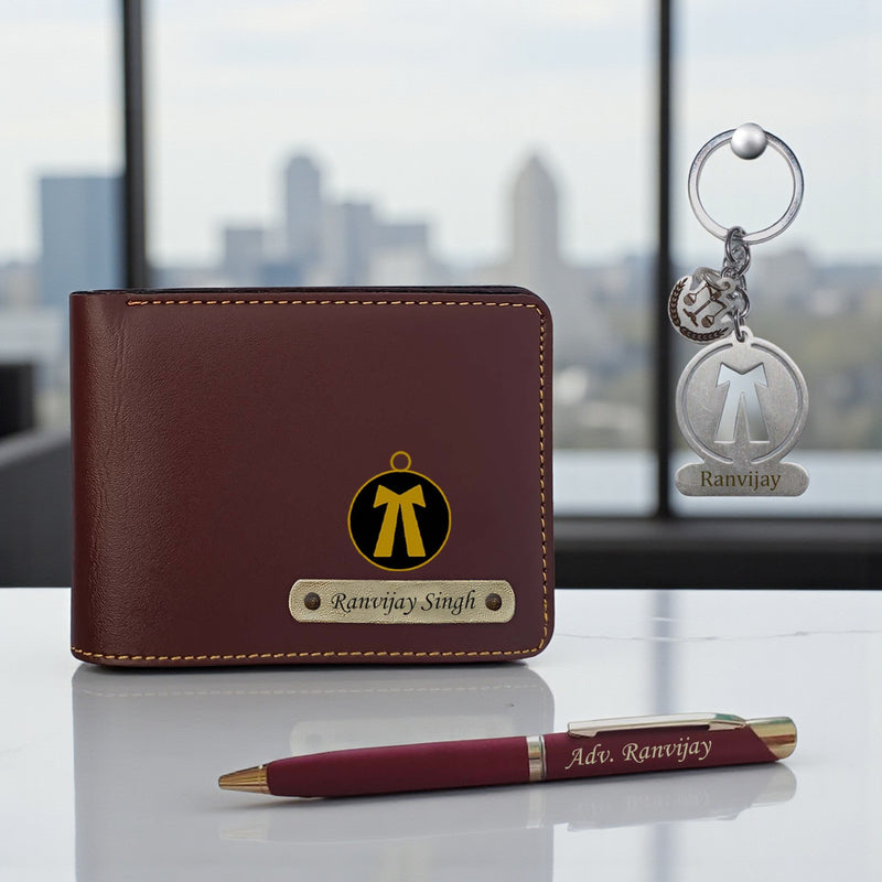 Personalized Advocate Combo - Keychain, Pen, & Wallet with Name & Charm