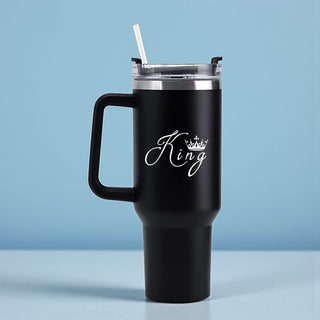 Stainless Steel Insulated 1200 ML Tumbler with King Design Engraved.