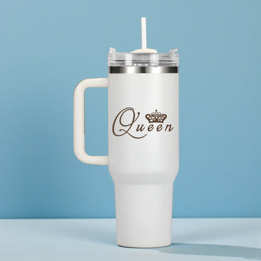 Stainless Steel Insulated 1200 ML Tumbler with Queen Design Engraved.