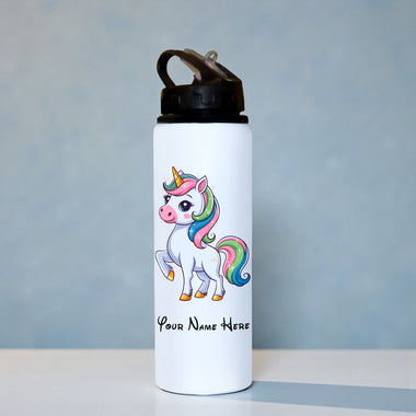 Customized Name & Cartoon Printed Aluminium Sipper Bottle for Kids .