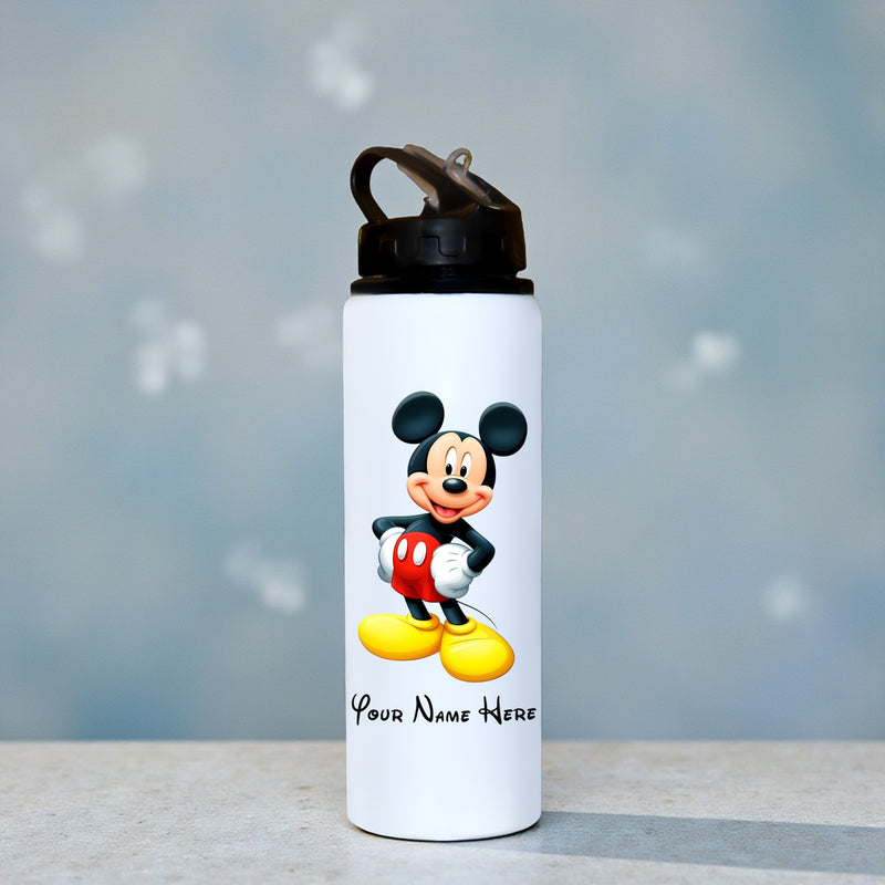 Customized Name & Cartoon Printed Aluminium Sipper Bottle for Kids .
