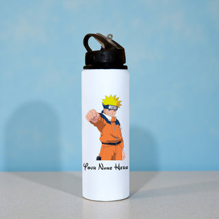 Customized Name & Cartoon Printed Aluminium Sipper Bottle for Kids
