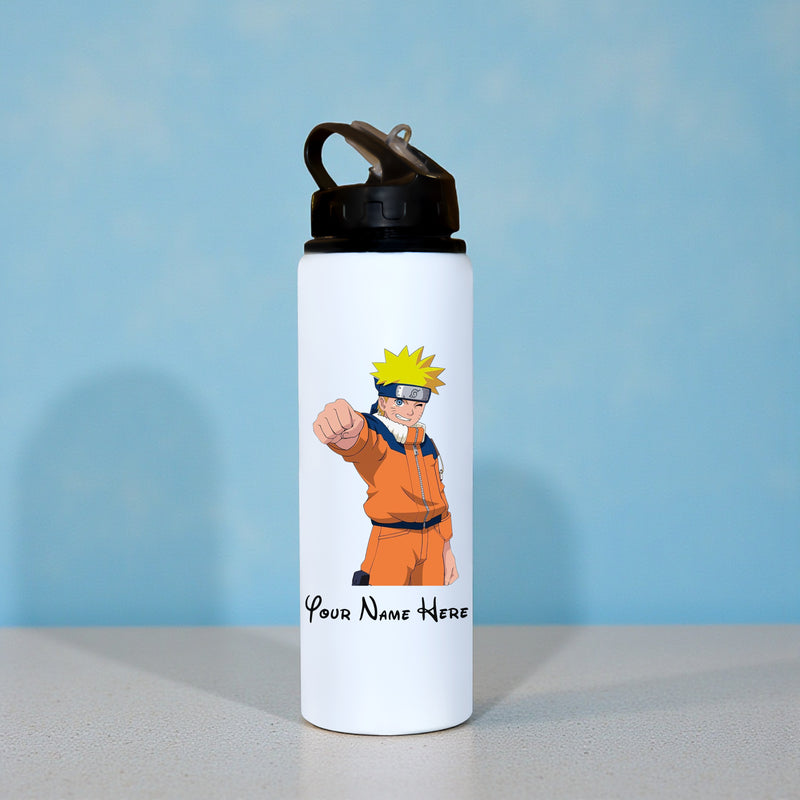 Customized Name & Cartoon Printed Aluminium Sipper Bottle for Kids .