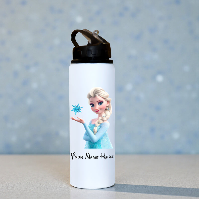 Customized Name & Cartoon Printed Aluminium Sipper Bottle for Kids .