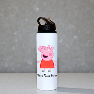 Customized Name & Cartoon Printed Aluminium Sipper Bottle for Kids