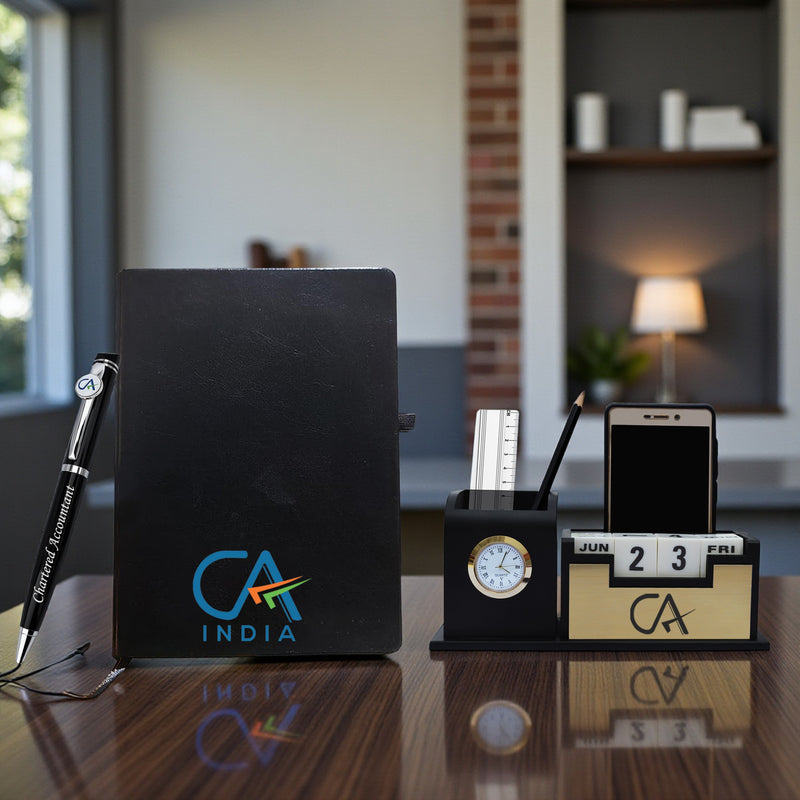 CA Gift Set – Pen Stand, Pen & Diary with CA Logo