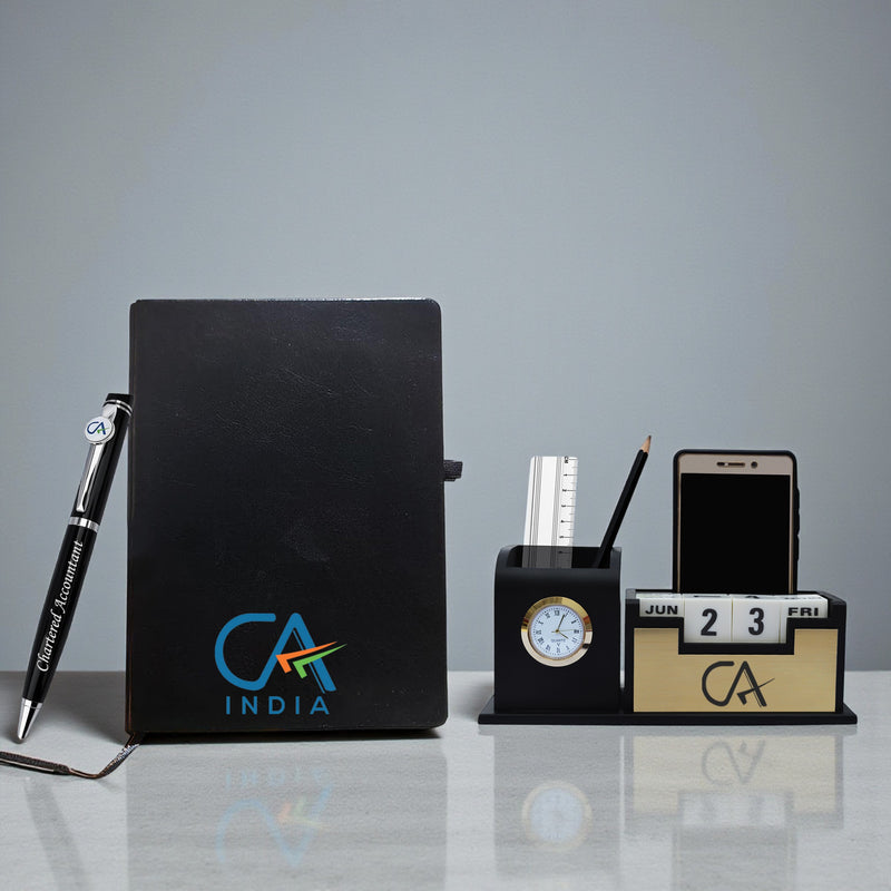 CA Gift Set – Pen Stand, Pen & Diary with CA Logo