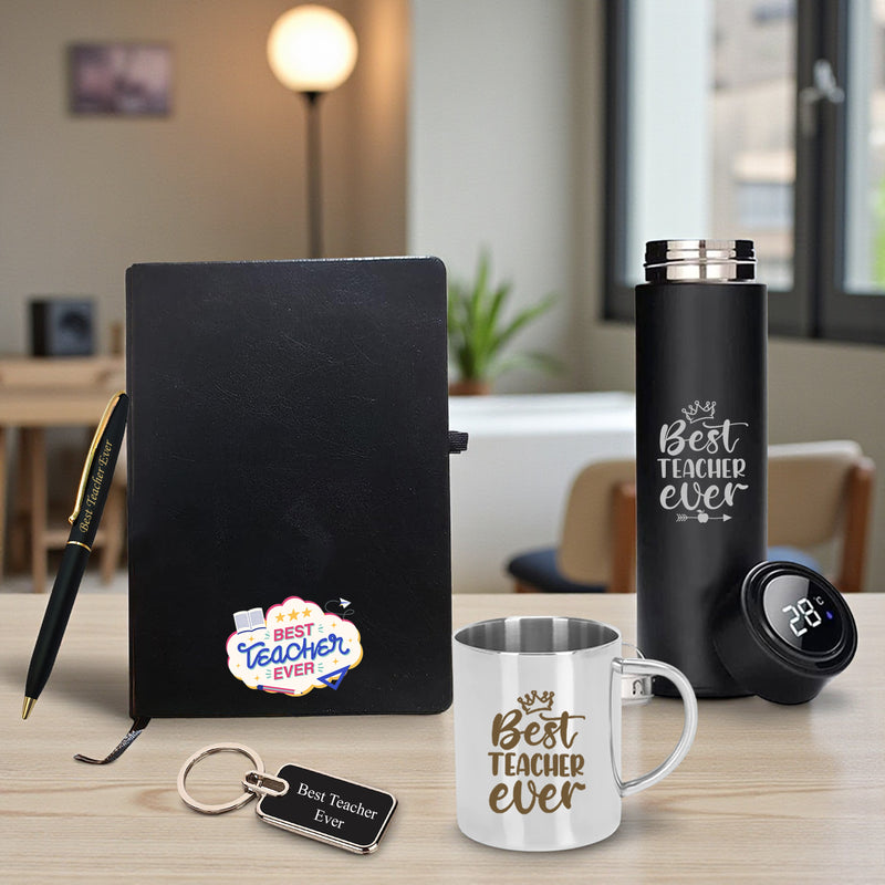 Teacher Appreciation Set: Diary, Keychain, Bottle, Pen & Mug.