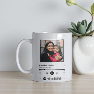 Spotify Photo Music Mug with your Picture & scannable barcode.