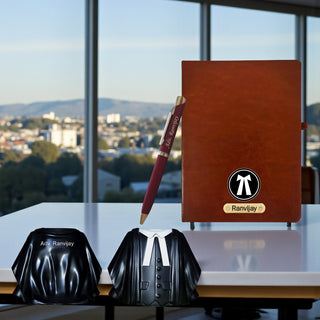 Customized Advocate Desk Set - Coat Pen Stand, Pen & A5 Diary.