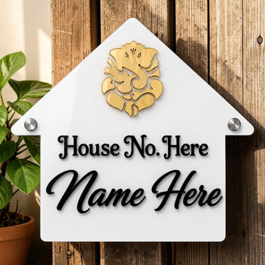 Customized House Shape Acrylic Name Plate with Name & House Number.