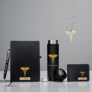 Customized Doctor Gift Set – Personalized Pen, Keychain, Bottle, Wallet & Diary with Name & Colored Logo