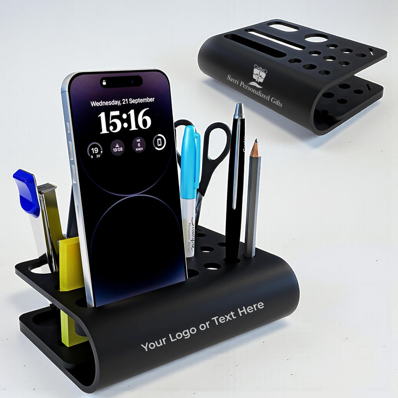 Customized Metal Desk Organizer with Name & Company Logo | Office Gift India