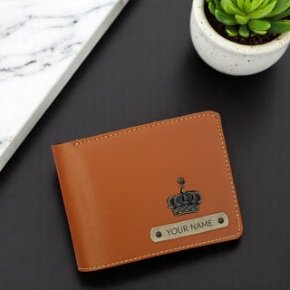 Leather Men's Wallet with Name & Charm