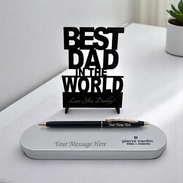 Personalized Pen with Best Dad Acrylic Stand.