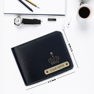 Leather Men's Wallet with Name & Charm