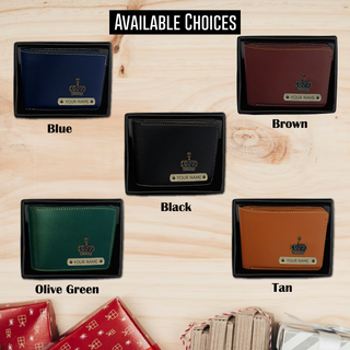 Leather Men's Wallet with Name & Charm