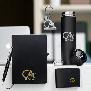 CA Premium Gift Set – Bottle, Pen, Wallet, Diary & Keychain