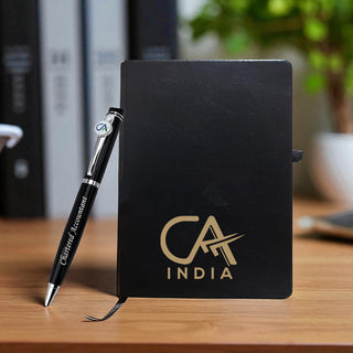 CA Gift Set – Engraved Pen & Black A5 Diary