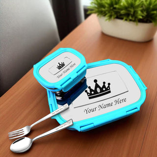 Customized Lunch Box with Spoon Fork Set.