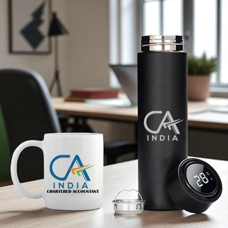 CA Drinkware Gift Set – Black Bottle & Themed Mug