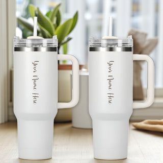 Personalized Black Straw Tumbler Combo – Set of 2 (1200 ML Each)