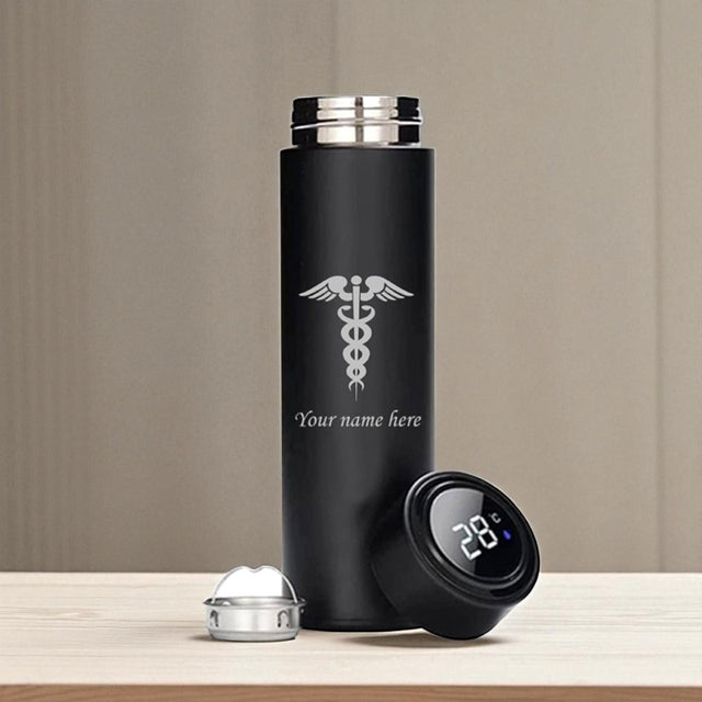 Personalized Custom Doctor's logo & Name Engraved Water Bottle