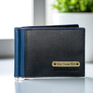 Customized Giordano Money Clip Wallet (Blue-Black)