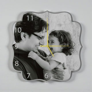 Acrylic Wall Clock (12x12 Inches) – Custom Photo with Unique Design.
