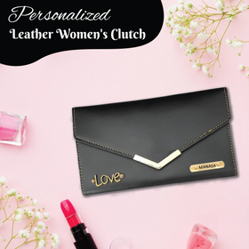 Personalized Women's Leather Premium Clutch