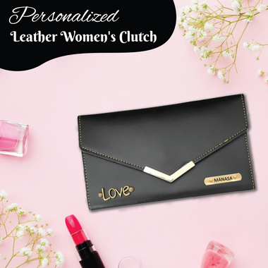 Personalized Women's Leather Premium Clutch