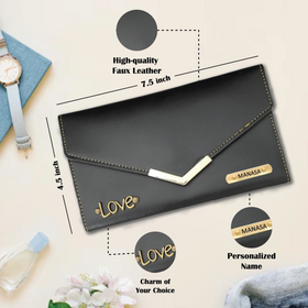 Personalized Women's Leather Premium Clutch